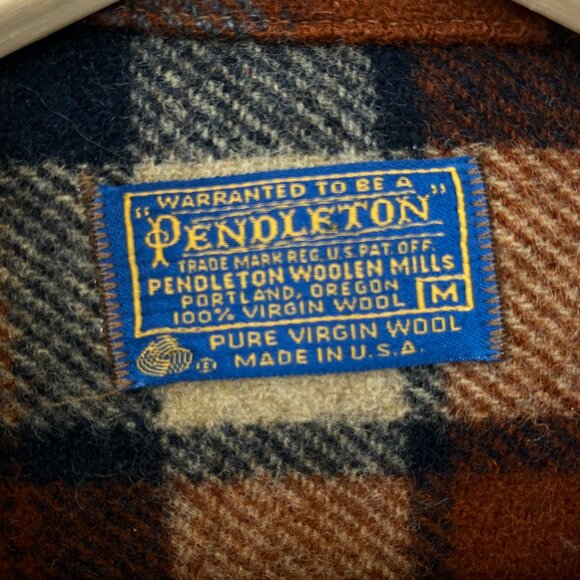 Pendleton Wool Plaid Coat Jacket Vintage USA Medium - Picture 4 of 8
